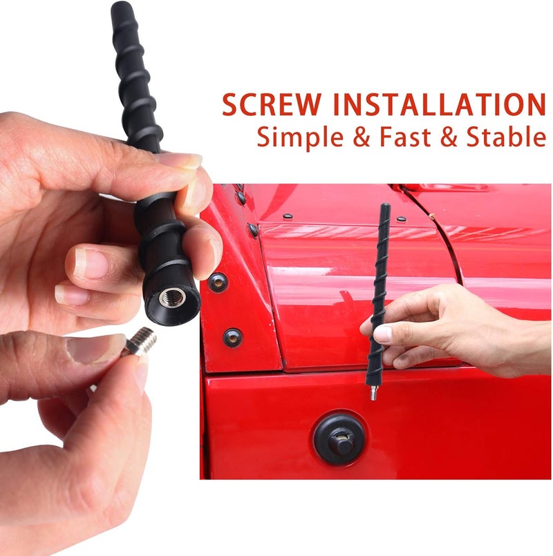 Jamscar Antenna Compatible for Jeep Wrangler Accessories, for Gladiator JK JL Rubicon Willys Sport 4xe Sahara Mojave 2007-2025, 7" Rubber Antenna Replacement for Reception - Image 5